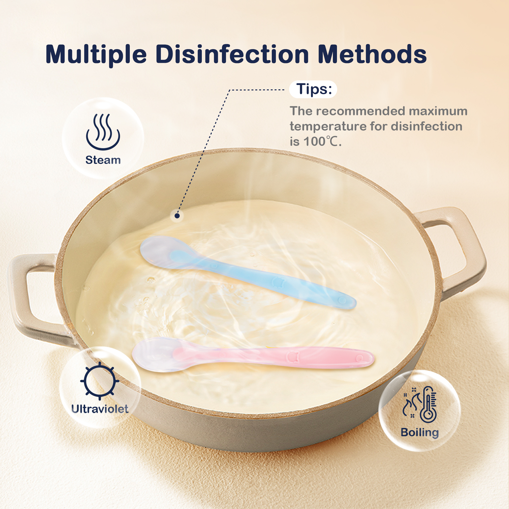 Cuillère à mâcher en silicone pour bébé 