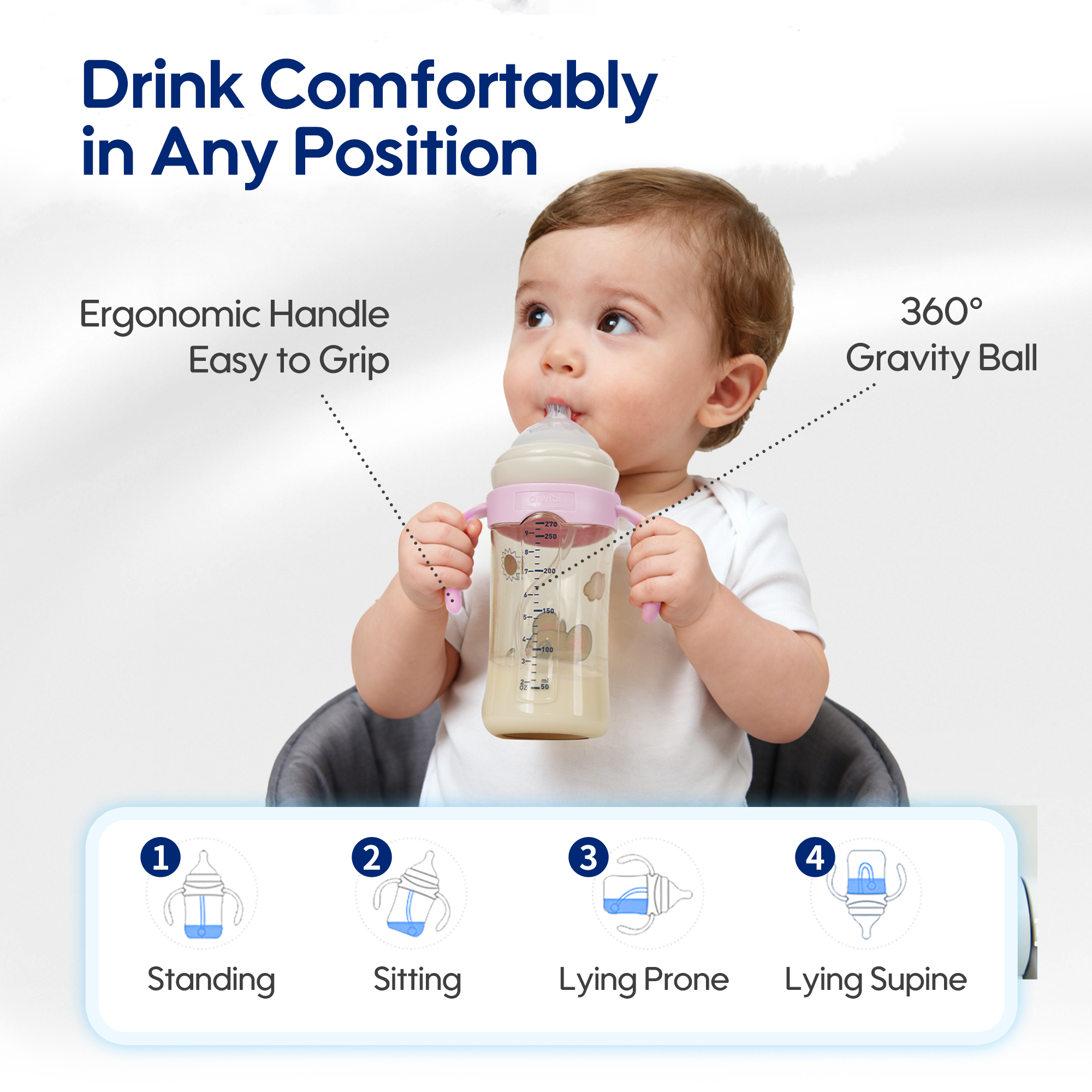 Biberons pour bébé en Tritan (180ml/270ml)